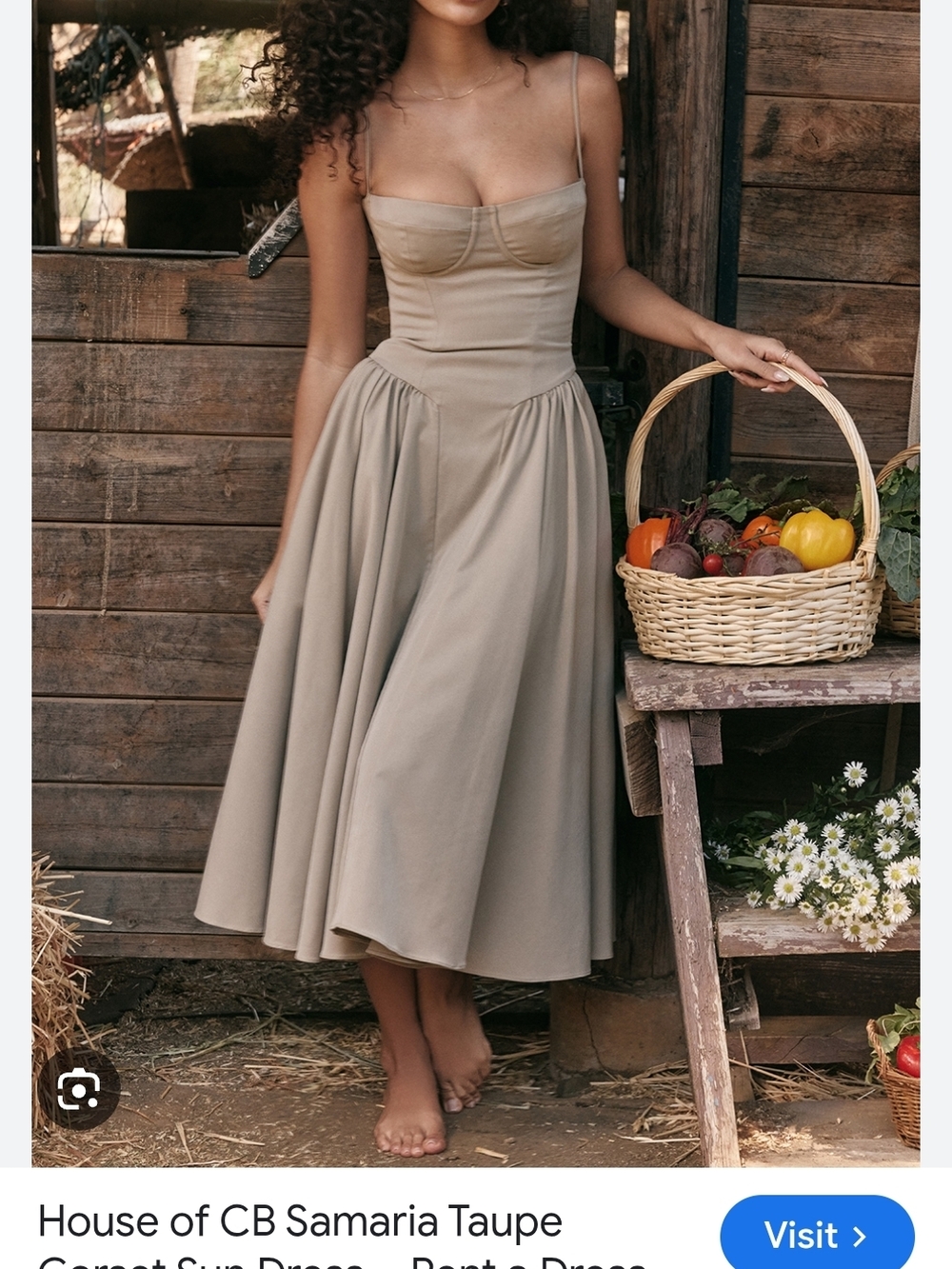 House of CB Samaria Taupe Corset Dress Fuller Cups
